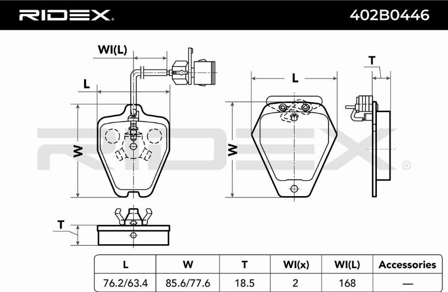 RIDEX 402B0446 - Set placute frana,frana disc aaoparts.ro