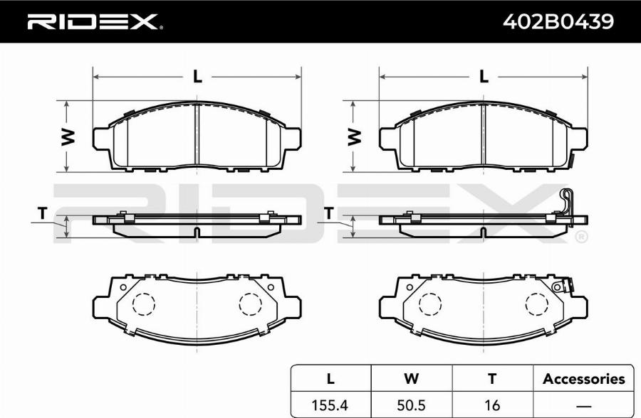RIDEX 402B0439 - Set placute frana,frana disc aaoparts.ro