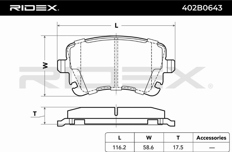 RIDEX 402B0643 - Set placute frana,frana disc aaoparts.ro