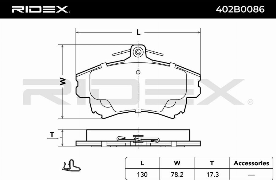 RIDEX 402B0086 - Set placute frana,frana disc aaoparts.ro