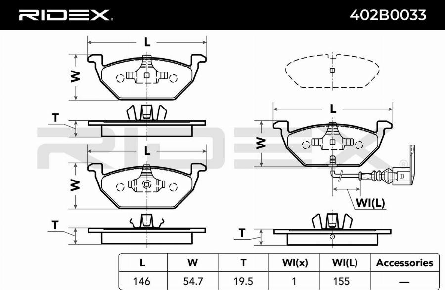 RIDEX 402B0033 - Set placute frana,frana disc aaoparts.ro