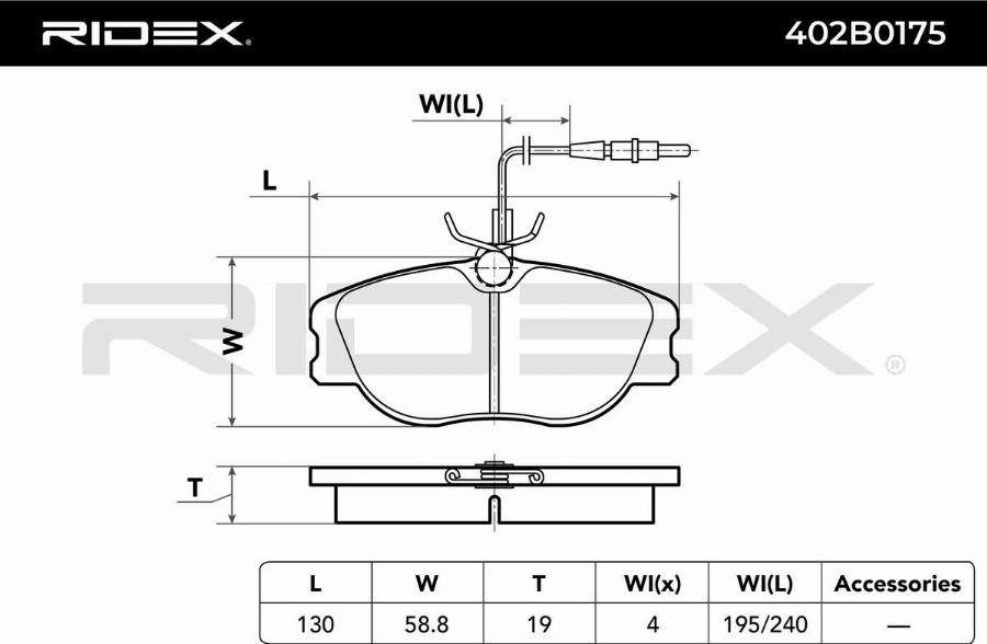 RIDEX 402B0175 - Set placute frana,frana disc aaoparts.ro