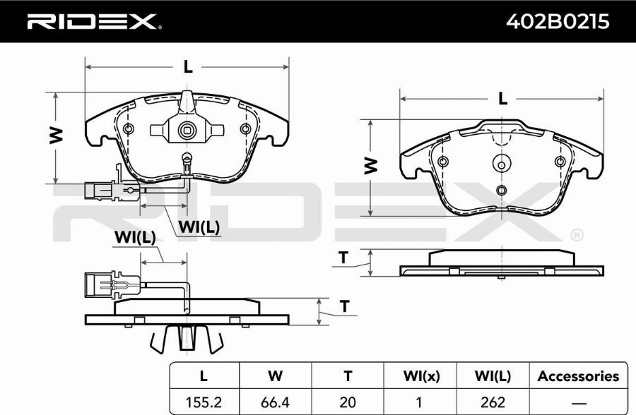 RIDEX 402B0215 - Set placute frana,frana disc aaoparts.ro
