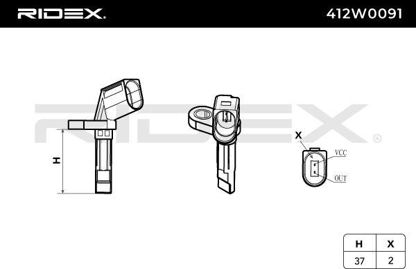 RIDEX 412W0091 - Senzor,turatie roata aaoparts.ro