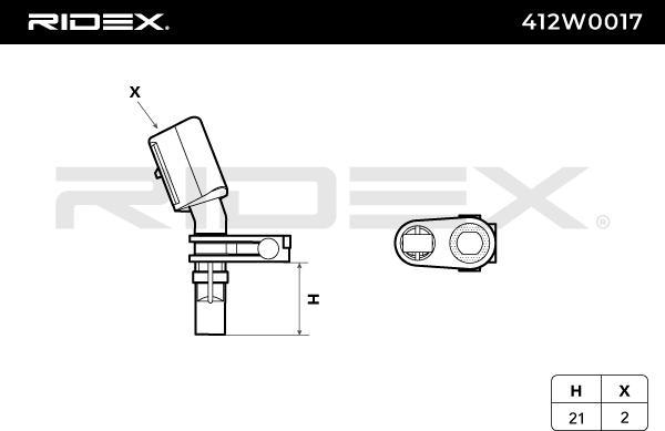 RIDEX 412W0017 - Senzor,turatie roata aaoparts.ro