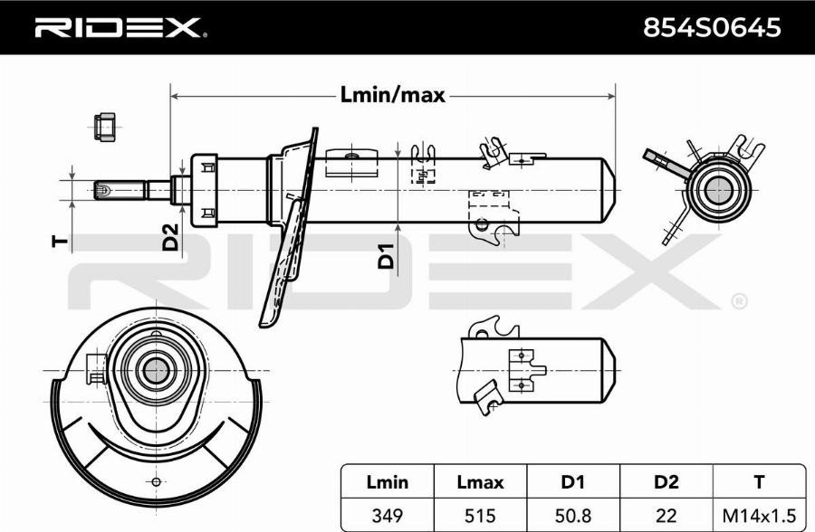 RIDEX 854S0645 - Amortizor aaoparts.ro