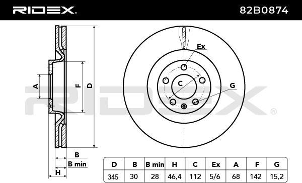 RIDEX 82B0874 - Disc frana aaoparts.ro