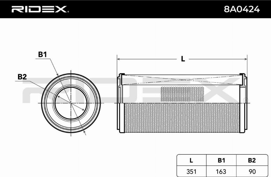 RIDEX 8A0424 - Filtru aer aaoparts.ro