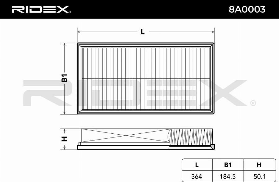 RIDEX 8A0003 - Filtru aer aaoparts.ro