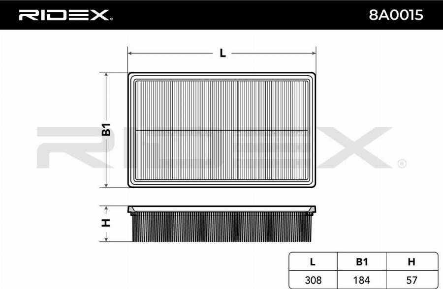 RIDEX 8A0015 - Filtru aer aaoparts.ro