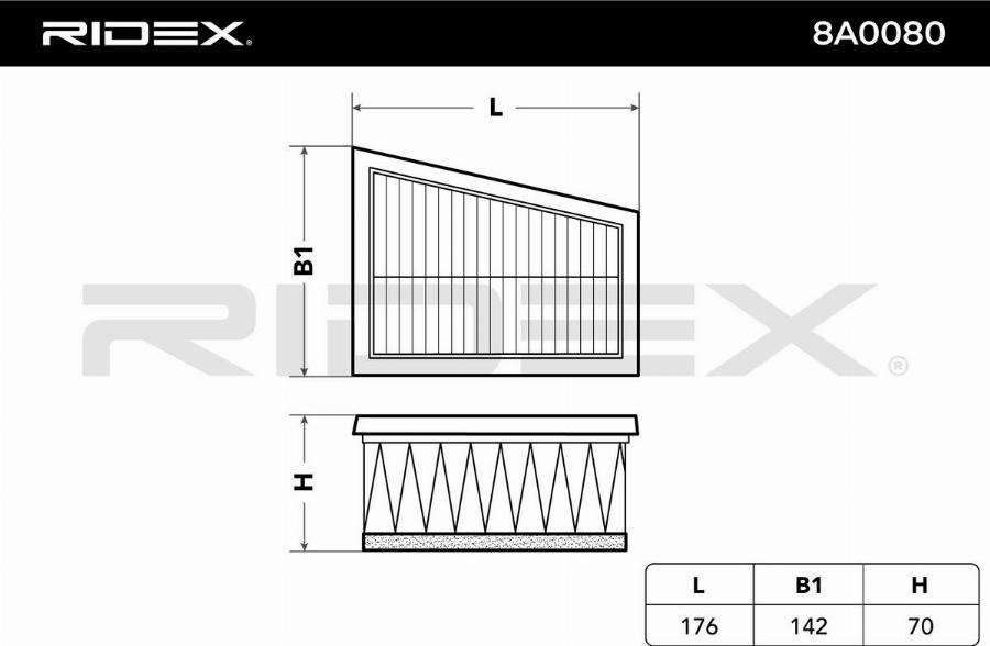 RIDEX 8A0080 - Filtru aer aaoparts.ro