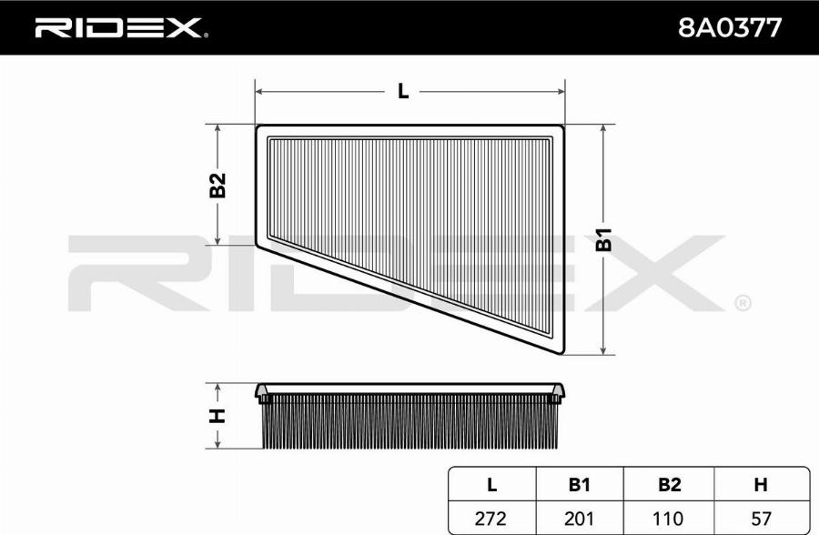 RIDEX 8A0377 - Filtru aer aaoparts.ro