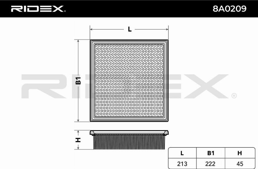 RIDEX 8A0209 - Filtru aer aaoparts.ro