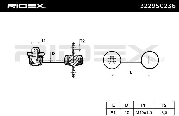 RIDEX 3229S0236 - Brat / bieleta suspensie, stabilizator aaoparts.ro