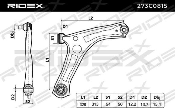 RIDEX 273C0815 - Brat, suspensie roata aaoparts.ro