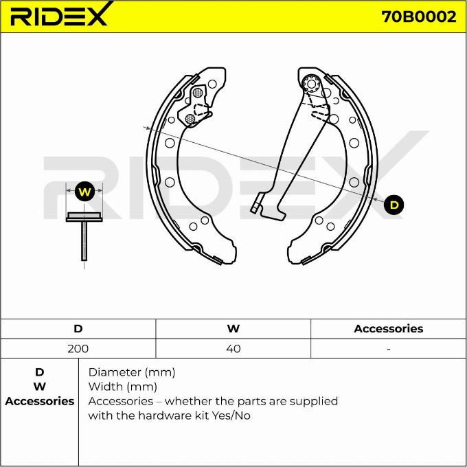 RIDEX 70B0002 - Set saboti frana aaoparts.ro