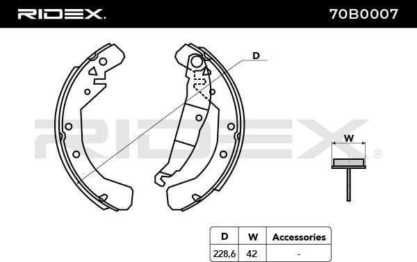 RIDEX 70B0007 - Set saboti frana aaoparts.ro