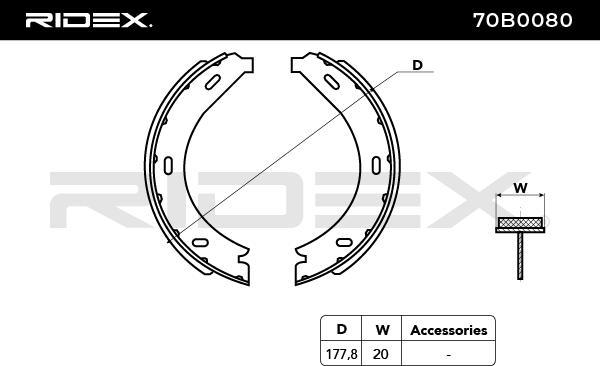 RIDEX 70B0080 - Set saboti frana aaoparts.ro