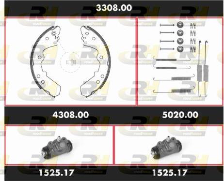 Roadhouse 3308.00 - Set saboti frana aaoparts.ro