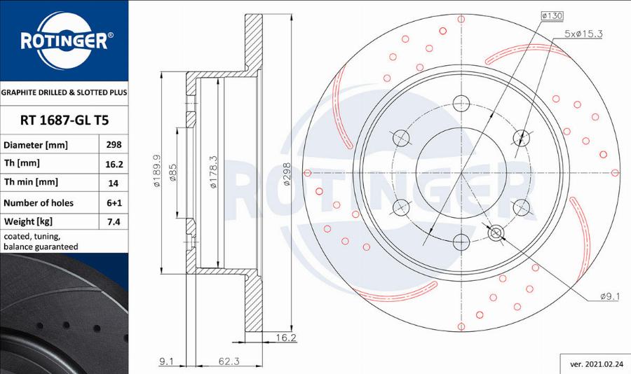 Rotinger RT 1687-GL T5 - Disc frana aaoparts.ro