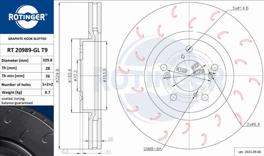 Rotinger RT 20989-GL T9 - Disc frana aaoparts.ro