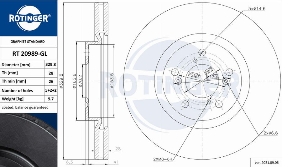 Rotinger RT 20989-GL - Disc frana aaoparts.ro