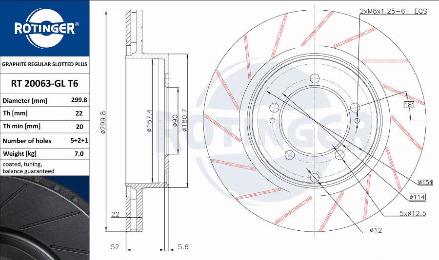 Rotinger RT 20063-GL T6 - Disc frana aaoparts.ro