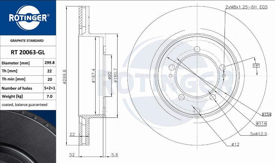 Rotinger RT 20063-GL - Disc frana aaoparts.ro