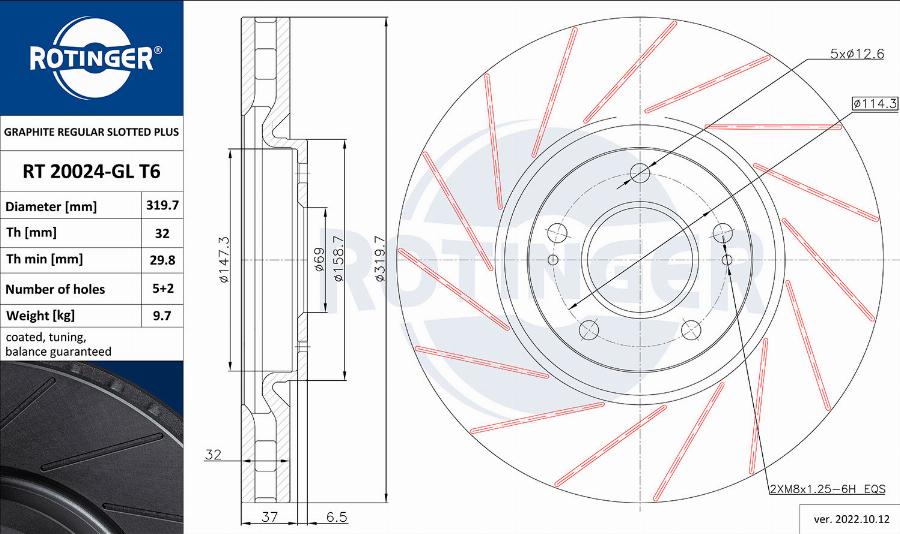 Rotinger RT 20024-GL T6 - Disc frana aaoparts.ro