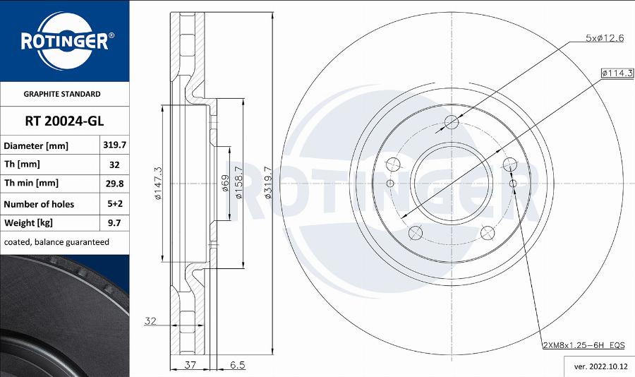 Rotinger RT 20024-GL - Disc frana aaoparts.ro