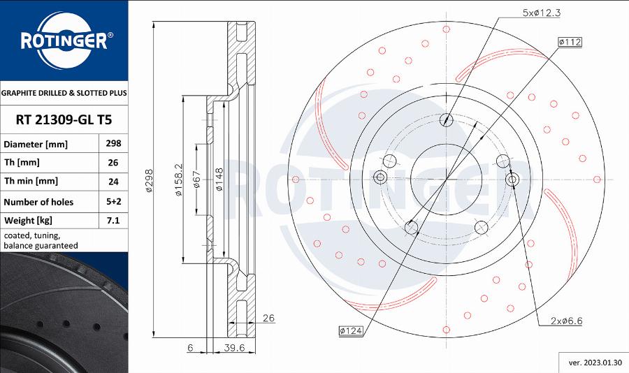 Rotinger RT 21309-GL T5 - Disc frana aaoparts.ro