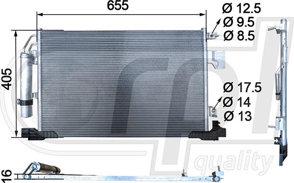 RPL QUALITY APCDCI5050 - Condensator, climatizare aaoparts.ro