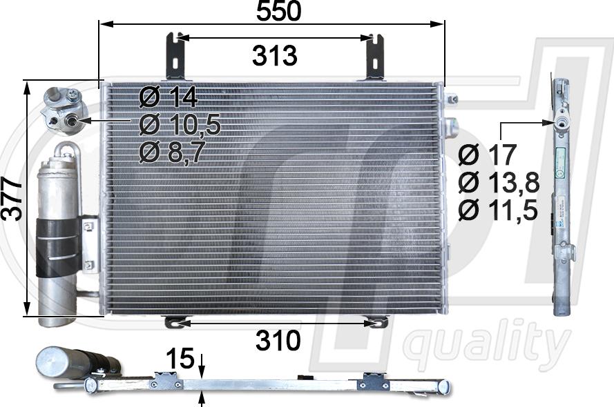 RPL QUALITY APCDRE5046 - Condensator, climatizare aaoparts.ro