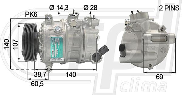 RPLQuality APCOAU0028 - Compresor, climatizare aaoparts.ro