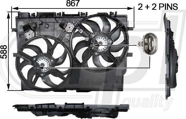 RPLQuality APELFT5064 - Ventilator, radiator aaoparts.ro