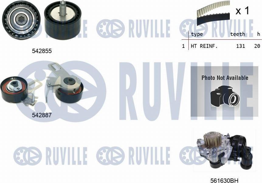Ruville 5504972 - Set pompa apa + curea dintata aaoparts.ro