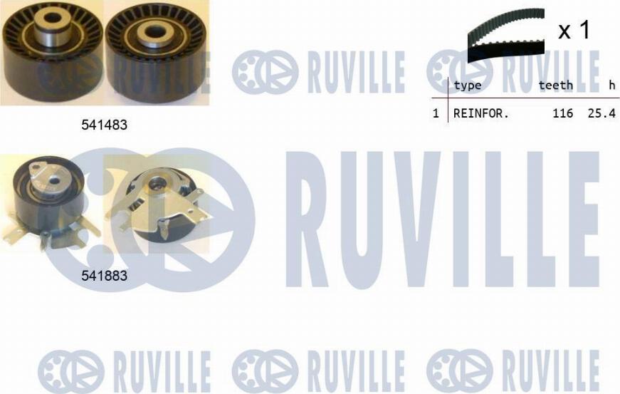 Ruville 550296 - Set curea de distributie aaoparts.ro