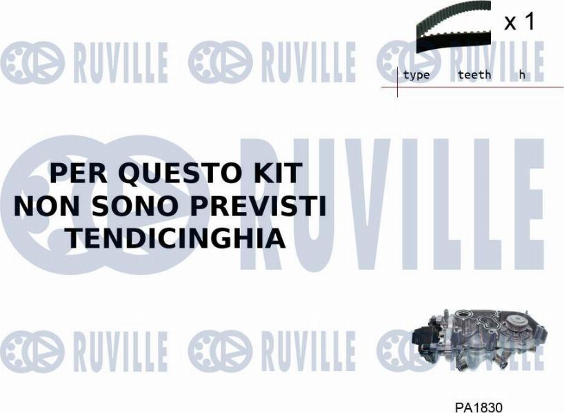 Ruville 55B0061 - Set pompa apa + curea dintata aaoparts.ro