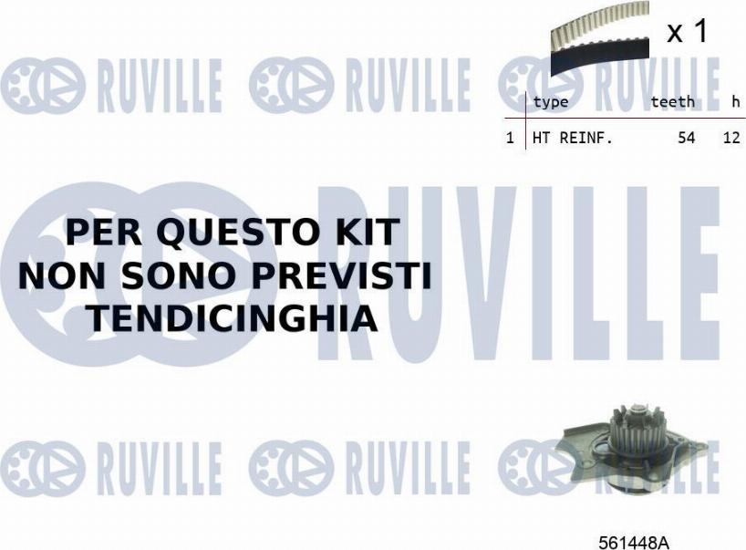 Ruville 55B0021 - Set pompa apa + curea dintata aaoparts.ro