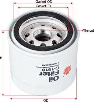 SAKURA Automotive C-1618 - Filtru ulei aaoparts.ro