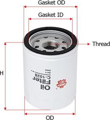 SAKURA Automotive C-1028 - Filtru ulei aaoparts.ro