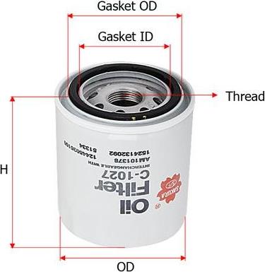 SAKURA Automotive C-1027 - Filtru ulei aaoparts.ro