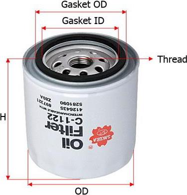 SAKURA Automotive C-1122 - Filtru ulei aaoparts.ro