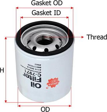 SAKURA Automotive C-7971 - Filtru ulei aaoparts.ro