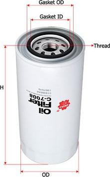 SAKURA Automotive C-7008 - Filtru ulei aaoparts.ro