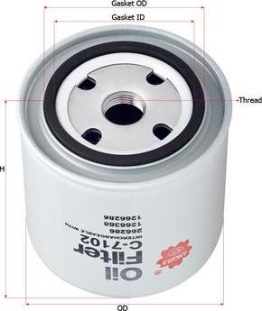 SAKURA Automotive C-7102 - Filtru ulei aaoparts.ro