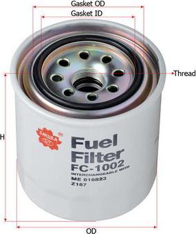 SAKURA Automotive FC-1002 - Filtru combustibil aaoparts.ro