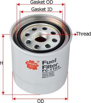 SAKURA Automotive FC-1103 - Filtru combustibil aaoparts.ro