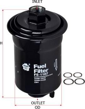 SAKURA Automotive FS-1107 - Filtru combustibil aaoparts.ro