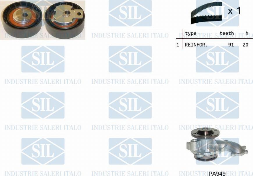 Saleri SIL K1PA949 - Set pompa apa + curea dintata aaoparts.ro